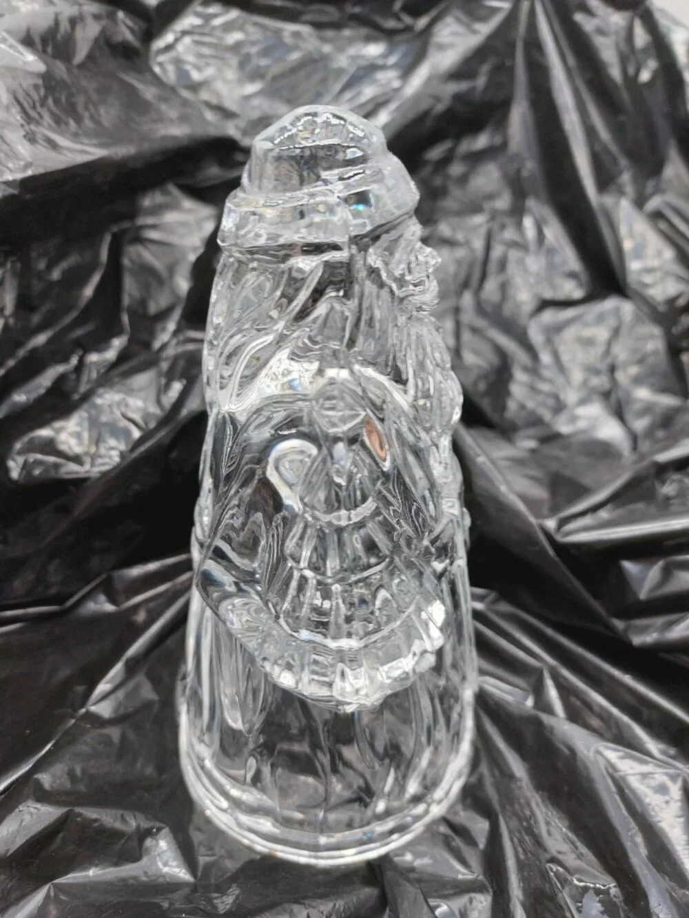 Santa Claus Candle Hokder 24% Lead Crystal 7.5” USA Clear